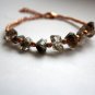 Black Herkimer Diamond Uncut Chips 5-8mm Rough beads adjustable stacking bracelet | STK-1061