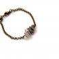 Black Herkimer Diamond Uncut Chips 7-9mm Rough beads adjustable stacking bracelet | STK-1062