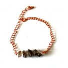 Black Herkimer Diamond Uncut Chips 6-8mm Rough beads adjustable stacking bracelet | STK-1064