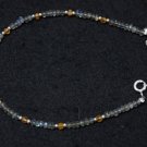 Carnelian & Labradorite Rondelle 2.5mm Faceted beads adjustable stacking bracelet | STK-1936
