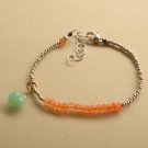 Carnelian With Prehnite Rondelle 3.5mm Faceted beads adjustable stacking bracelet | STK-1945