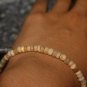 Ethiopian Orange Opal Rondelle 3-3.5mm Faceted beads adjustable stacking bracelet | STK-2762