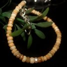 Ethiopian Orange Opal Rondelle 3.5-4mm Faceted beads adjustable stacking bracelet | STK-2766
