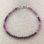 Garnet & Pink Tourmaline Round 3-3.5mm Faceted beads adjustable stacking bracelet | STK-3161