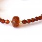 Hessonite Garnet Round & Pumpkin 3-8mm Faceted beads adjustable stacking bracelet | STK-3595