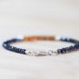 Iolite & Ethiopian Opal Rondelle 3.5mm Faceted beads adjustable stacking bracelet | STK-3763