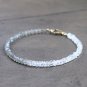 Labradorite & Moonstone Rondelle 3.5mm Faceted beads adjustable stacking bracelet | STK-4095