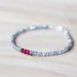 Mystic Labradorite & Ruby Rondelle 4mm Faceted beads adjustable stacking bracelet | STK-4951