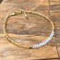 White Topaz & Citrine Rondelle 3-3.5mm Faceted beads adjustable stacking bracelet | STK-5601