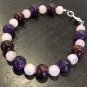Amethyst, Garnet & Rose Quartz Round 8mm Smooth beads adjustable stacking bracelet | STK-0499