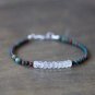 Bloodstone & Rainbow Moonstone Mix 4-5mm Smooth beads adjustable stacking bracelet | STK-1505