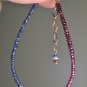 Blue Sapphire, Opal & Ruby Rondelle 3mm Faceted beads adjustable stacking bracelet | STK-1732