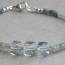 Green Amethyst & Aquamarine Mix 3.5-6mm Faceted beads adjustable stacking bracelet | STK-3281