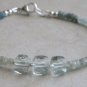 Green Amethyst & Aquamarine Mix 3.5-6mm Faceted beads adjustable stacking bracelet | STK-3281