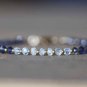 Iolite & Rainbow Moonstone Rondelle 3mm Faceted beads adjustable stacking bracelet | STK-3747