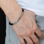 Labradorite & Matte Black Onyx Round 8mm Smooth beads adjustable stacking bracelet | STK-4043