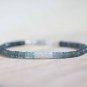 Moss Aquamarine & Opal Rondelle 3-3.5mm Faceted beads adjustable stacking bracelet | STK-4656