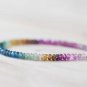 Multi Tourmaline & Kyanite Rondelle 4mm Faceted beads adjustable stacking bracelet | STK-4924