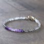 Amethyst & Black Rutile Rondelle 3-3.5mm Faceted beads adjustable stacking bracelet | STK-0384