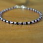Amethyst & Black Spinel Rondelle 3-3.5mm Faceted beads adjustable stacking bracelet | STK-0388