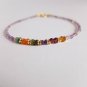 Amethyst & Multi Gemstone Rondelle 2-3mm Faceted beads adjustable stacking bracelet | STK-0433