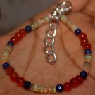 Carnelian, Blue Sapphire & Opal Mix 3-4mm Smooth beads adjustable stacking bracelet | STK-1946