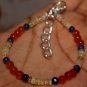 Carnelian, Blue Sapphire & Opal Mix 3-4mm Smooth beads adjustable stacking bracelet | STK-1946