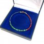 Emerald & Ruby & Sapphire Rondelle 2-3mm Faceted beads adjustable stacking bracelet | STK-2571