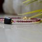 Garnet With Hematite Round & Fancy 2-8mm Faceted beads adjustable stacking bracelet | STK-3180