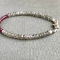 Garnet & Grey Moonstone Rondelle 3.5-4mm Faceted beads adjustable stacking bracelet | STK-3195