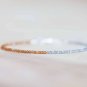Labradorite & Hessonite Garnet Round 2mm Faceted beads adjustable stacking bracelet | STK-4086