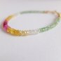 Multis Sapphire & Emerald Rondelle 3-4mm Faceted beads adjustable stacking bracelet | STK-4931