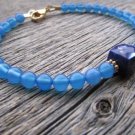 Blue Agate With Lapis Lazuli Mix 8-10x10mm Smooth beads adjustable stacking bracelet | STK-1510