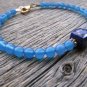 Blue Agate With Lapis Lazuli Mix 8-10x10mm Smooth beads adjustable stacking bracelet | STK-1510