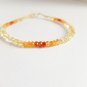 Carnelian & Shaded Citrine Rondelle 3.5mm Faceted beads adjustable stacking bracelet | STK-1950