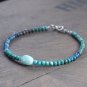 Chrysocolla With Amazonite Rondelle 3.5mm Faceted beads adjustable stacking bracelet | STK-2052
