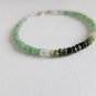 Emerald & Green Tourmaline Rondelle 3-4mm Faceted beads adjustable stacking bracelet | STK-2539