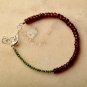 Garnet & Turquoise Round & Rondelle 2-4mm Faceted beads adjustable stacking bracelet | STK-3169