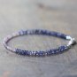 Iolite & Pink Sapphire Rondelle 2.5-3.5mm Faceted beads adjustable stacking bracelet | STK-3766
