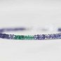 Iolite & Zambian Emerald Rondelle 3-3.5mm Faceted beads adjustable stacking bracelet | STK-3777