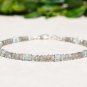 Labradorite & Aquamarine Rondelle 3-3.5mm Faceted beads adjustable stacking bracelet | STK-4019