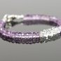 Amethyst & Herkimer Diamond Rondelle 5-9mm Faceted beads adjustable stacking bracelet | STK-0412