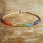 Amethyst & Multi Gemstone Rondelle 3-3.5mm Faceted beads adjustable stacking bracelet | STK-0434