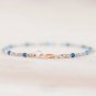 Labradorite & Chrysocolla Rondelle 2-2.5mm Faceted beads adjustable stacking bracelet | STK-4077