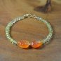 Lemon Quartz With Carnelian Rondelle 3-8mm Faceted beads adjustable stacking bracelet | STK-4456