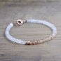 Imperial Topaz & Moonstone Rondelle 3.5-4mm Faceted beads adjustable stacking bracelet | STK-3653