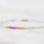 Lemon Quartz & Orange Sapphire Rondelle 3mm Faceted beads adjustable stacking bracelet | STK-4457