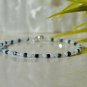 Blue Lace Agate, Aquamarine & Hematite Mix 2.5mm Mix beads adjustable stacking bracelet | STK-1627