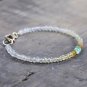 Citrine & Colombian Emerald Rondelle 3-3.5mm Faceted beads adjustable stacking bracelet | STK-2226