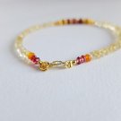 Citrine, Rhodolite & Garnet Rondelle 3-3.5mm Faceted beads adjustable stacking bracelet | STK-2271
